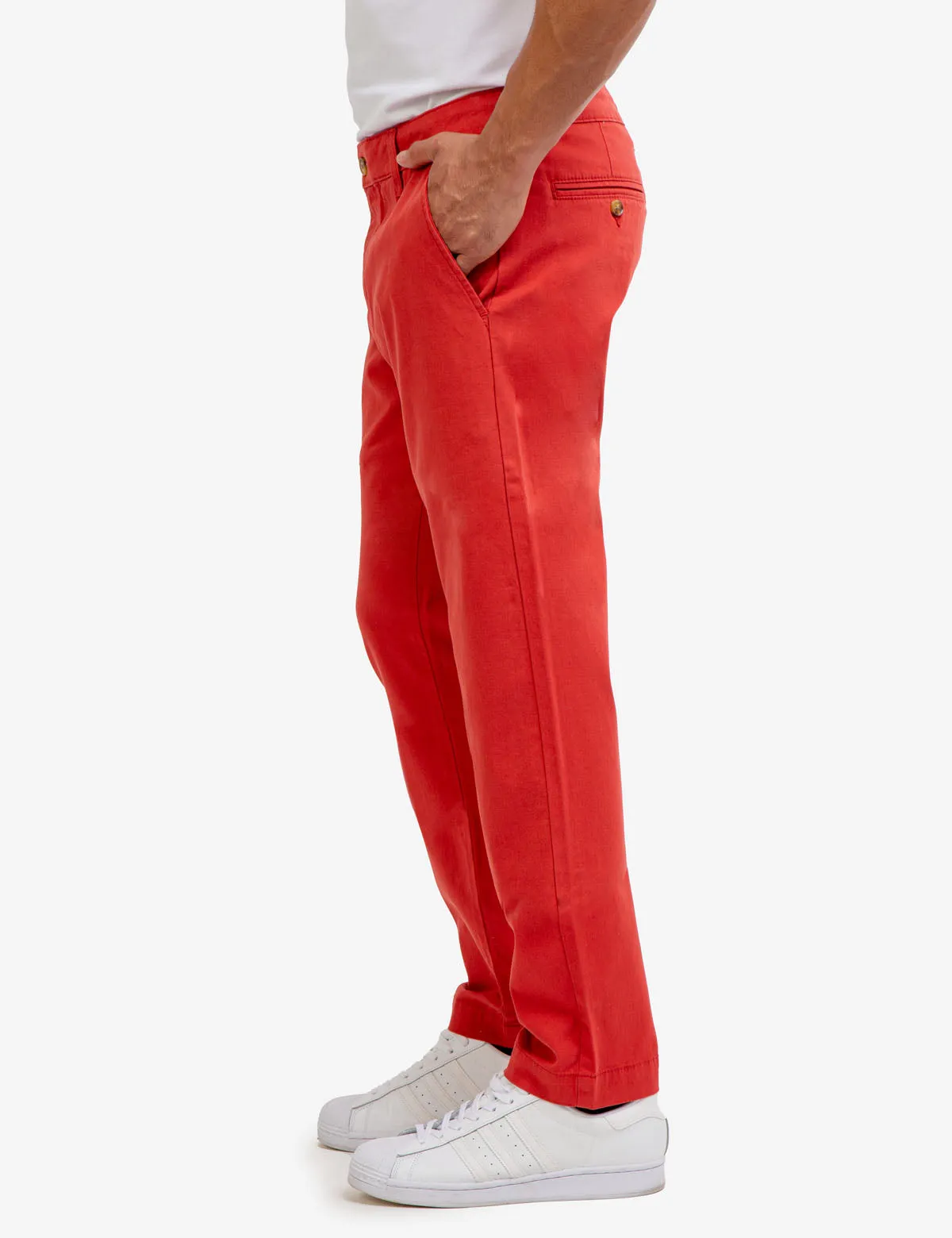 STRAIGHT TWILL CHINO PANTS