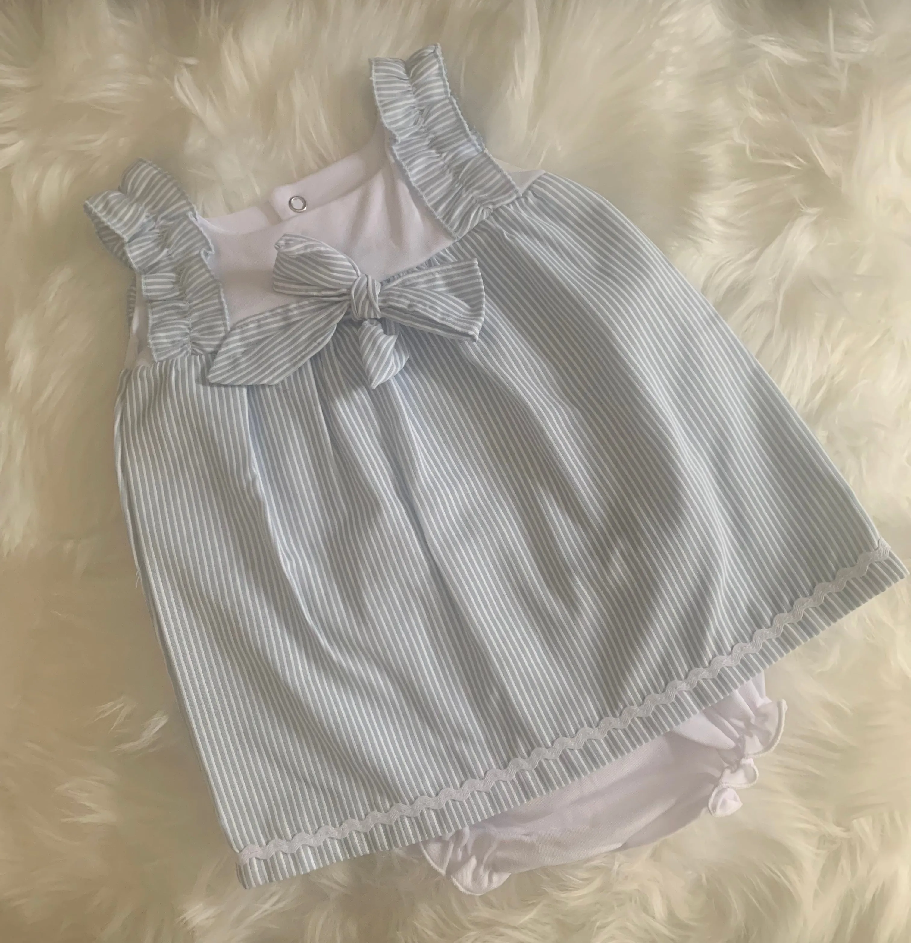 Striped Bow Sun Dress and Pants Set