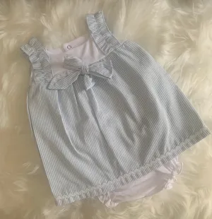 Striped Bow Sun Dress and Pants Set