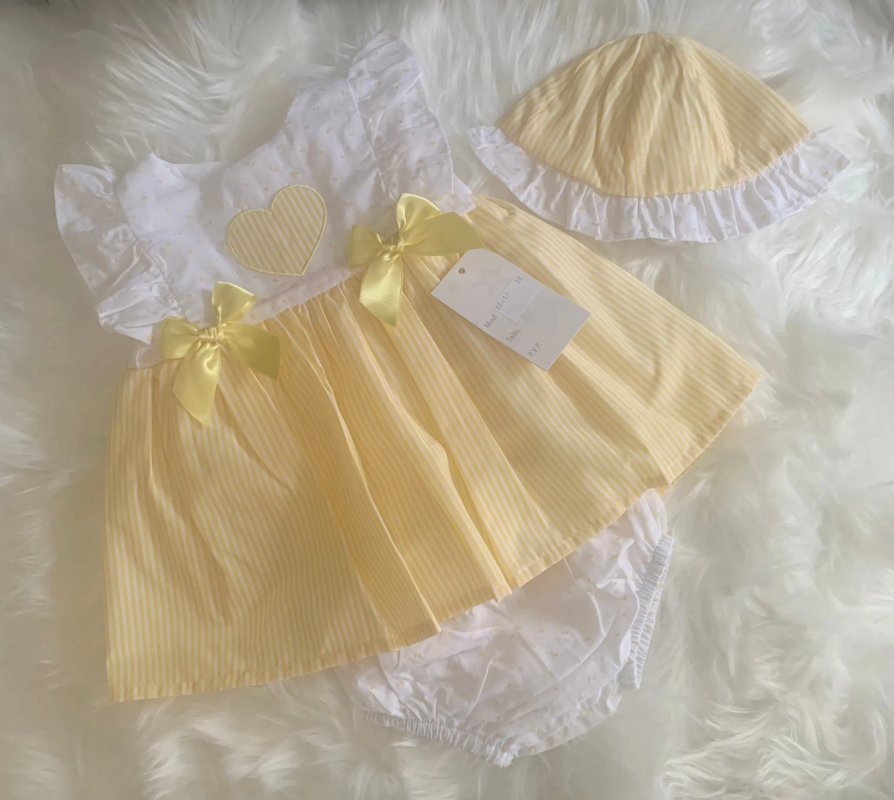 Striped Dress, Pants and Hat Set