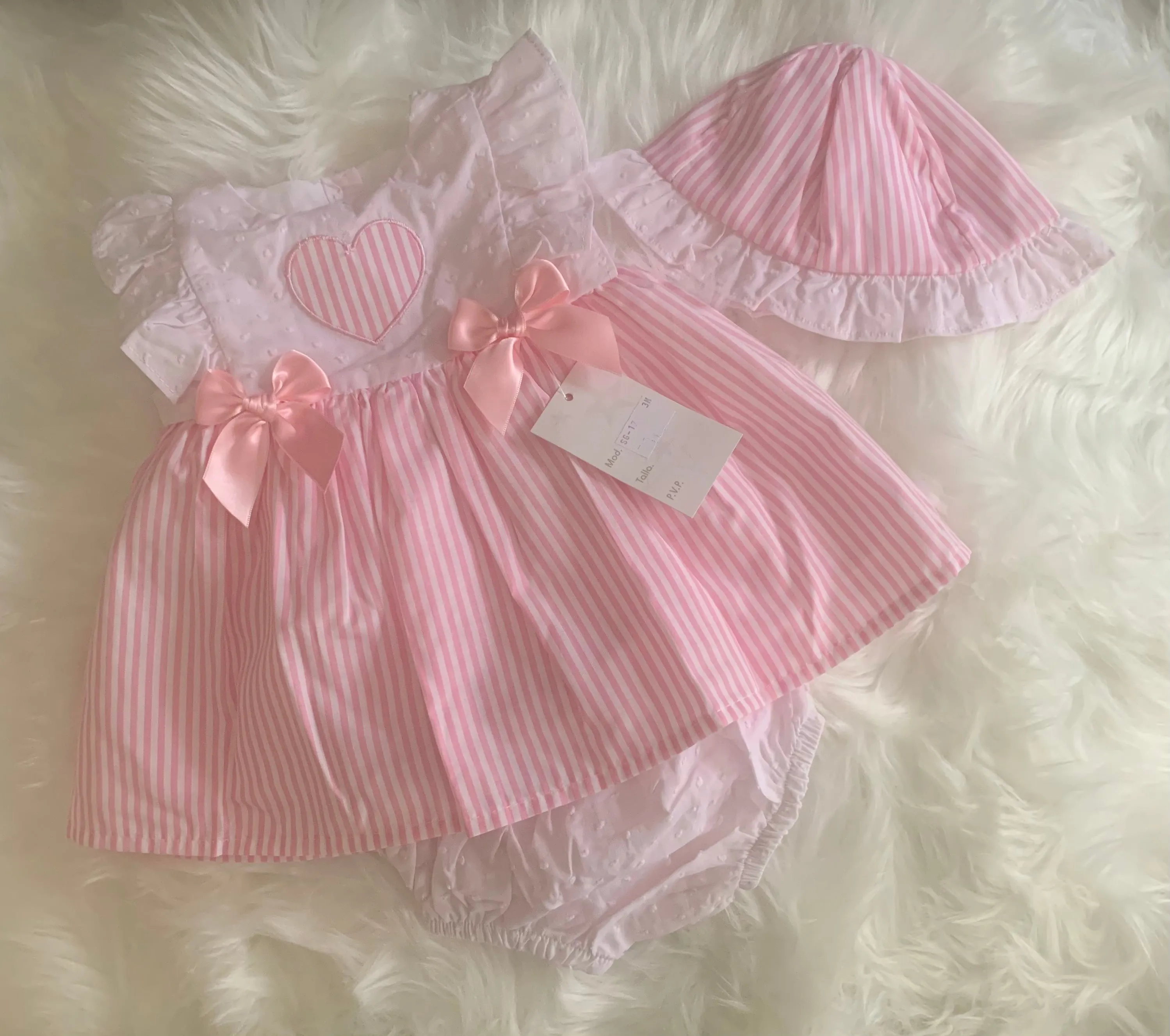 Striped Dress, Pants and Hat Set