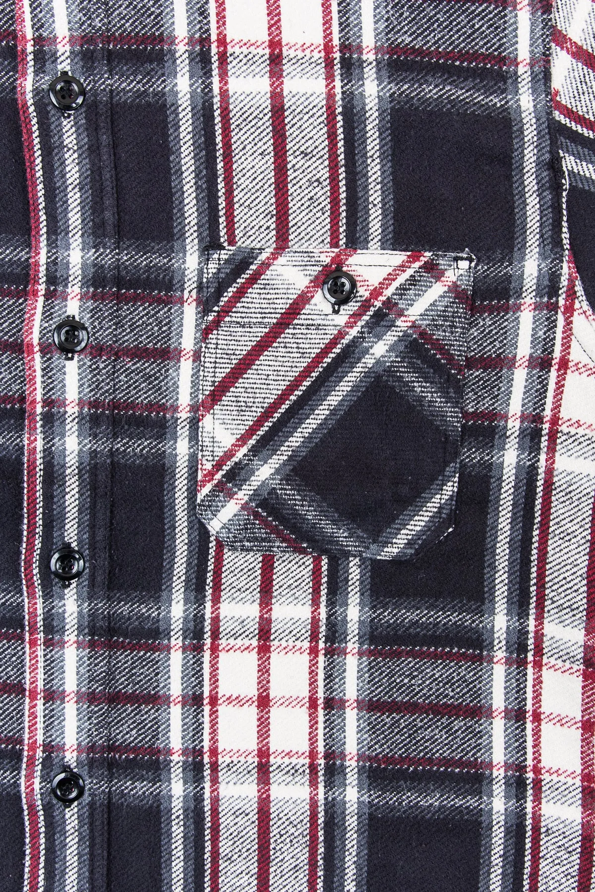 Sugar Cane & Co Twill Check Flannel Work Shirt Black