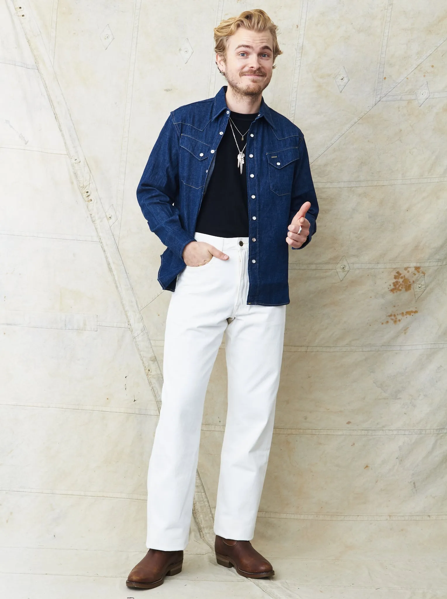 Sugar Cane & Co. Western Shirt Denim SC28190