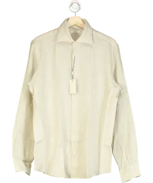 Suitsupply Beige Pure Linen Tailored Fit Shirt UK L