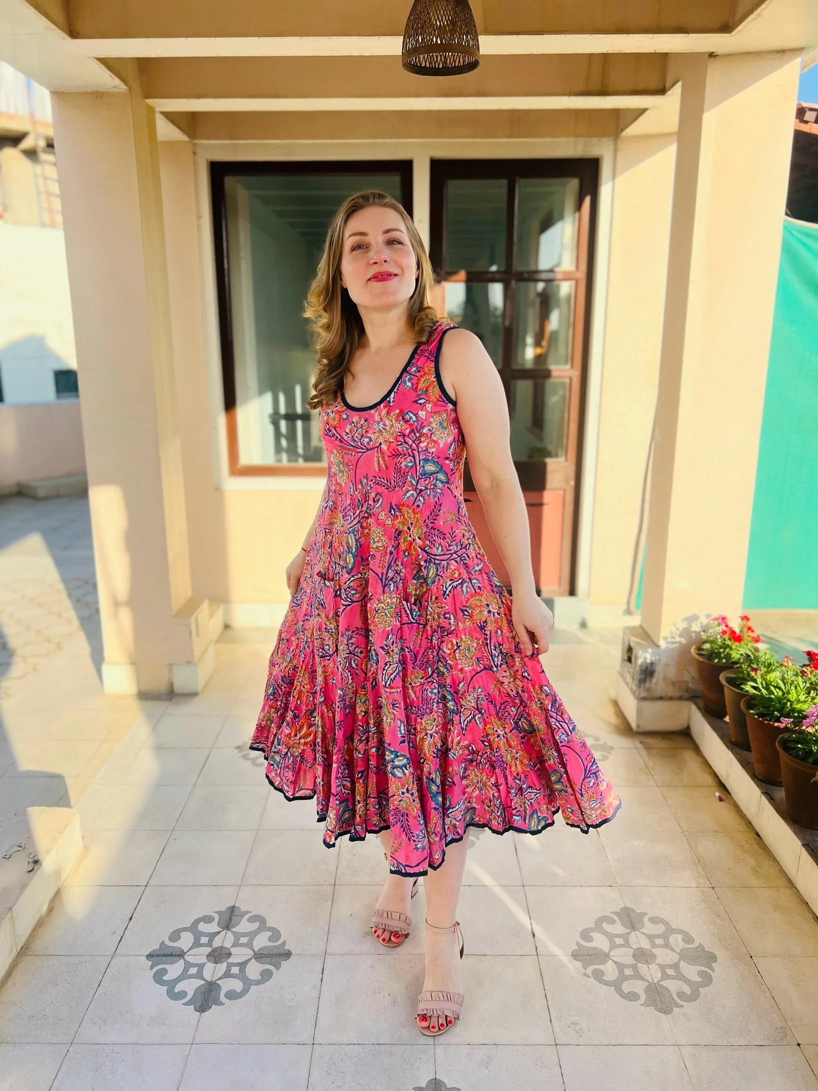 SUNDRESS  ,sleeveless Pink Life