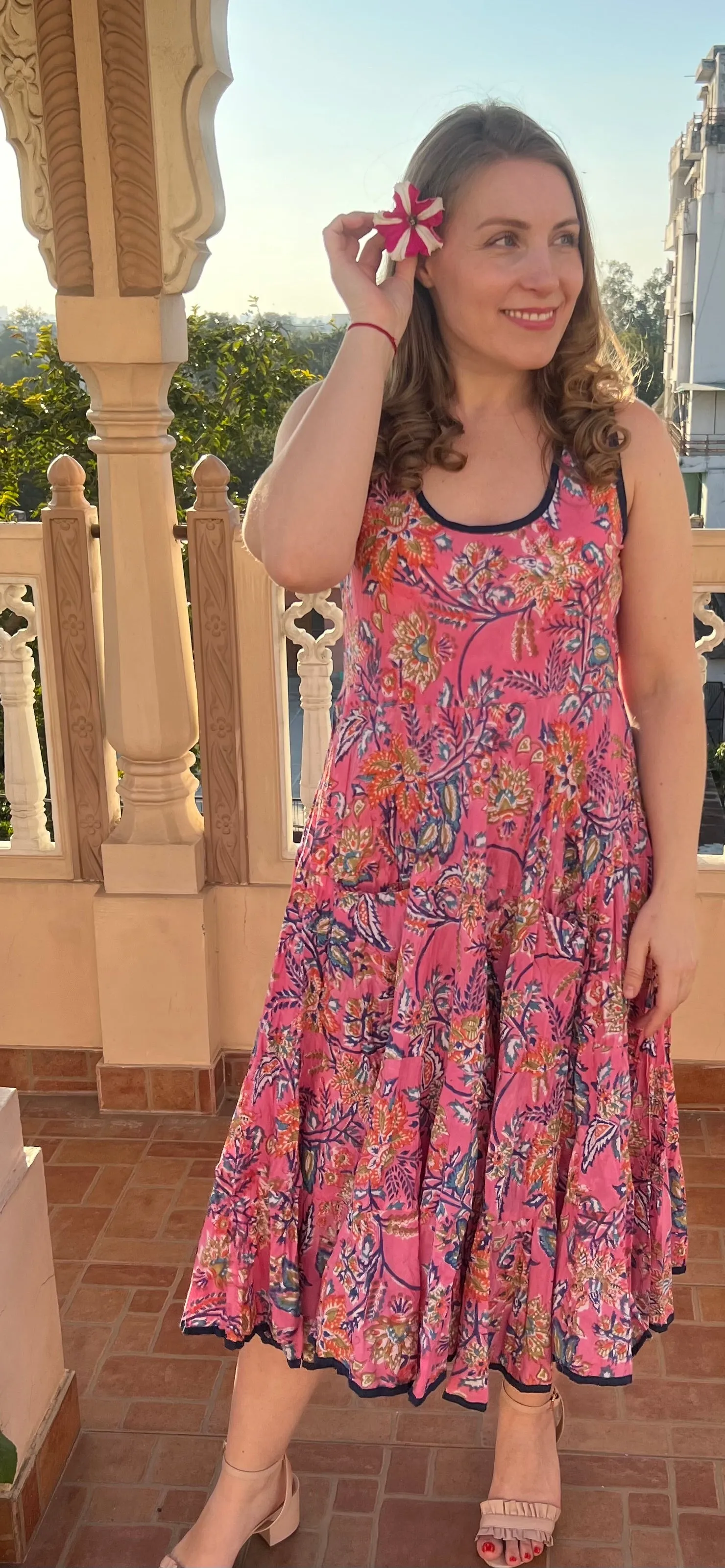 SUNDRESS  ,sleeveless Pink Life