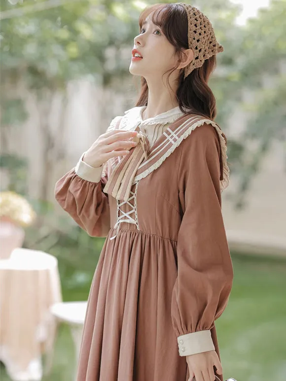 Sweet Lolita Dress Polyester Long Sleeves Dress Academic Lolita Dress