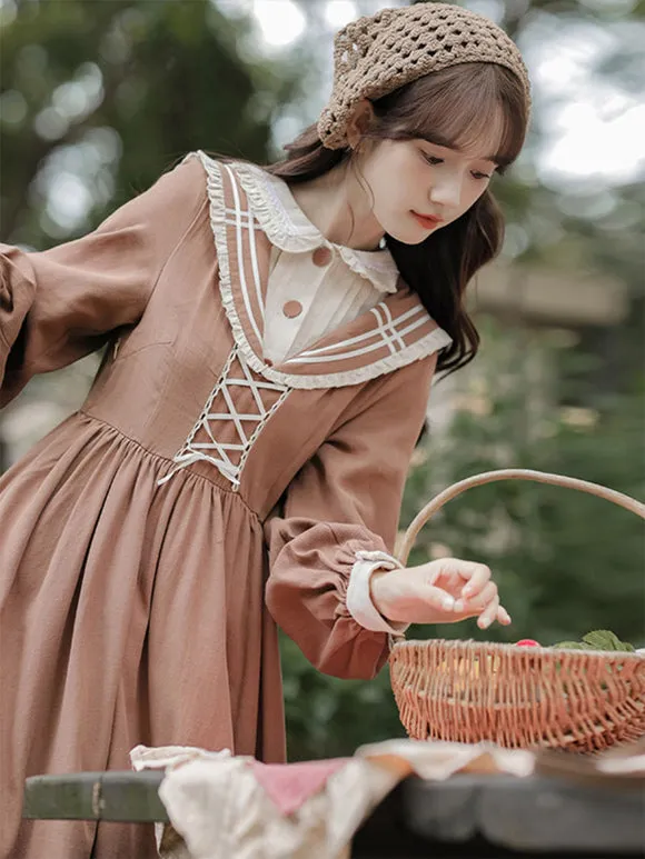 Sweet Lolita Dress Polyester Long Sleeves Dress Academic Lolita Dress