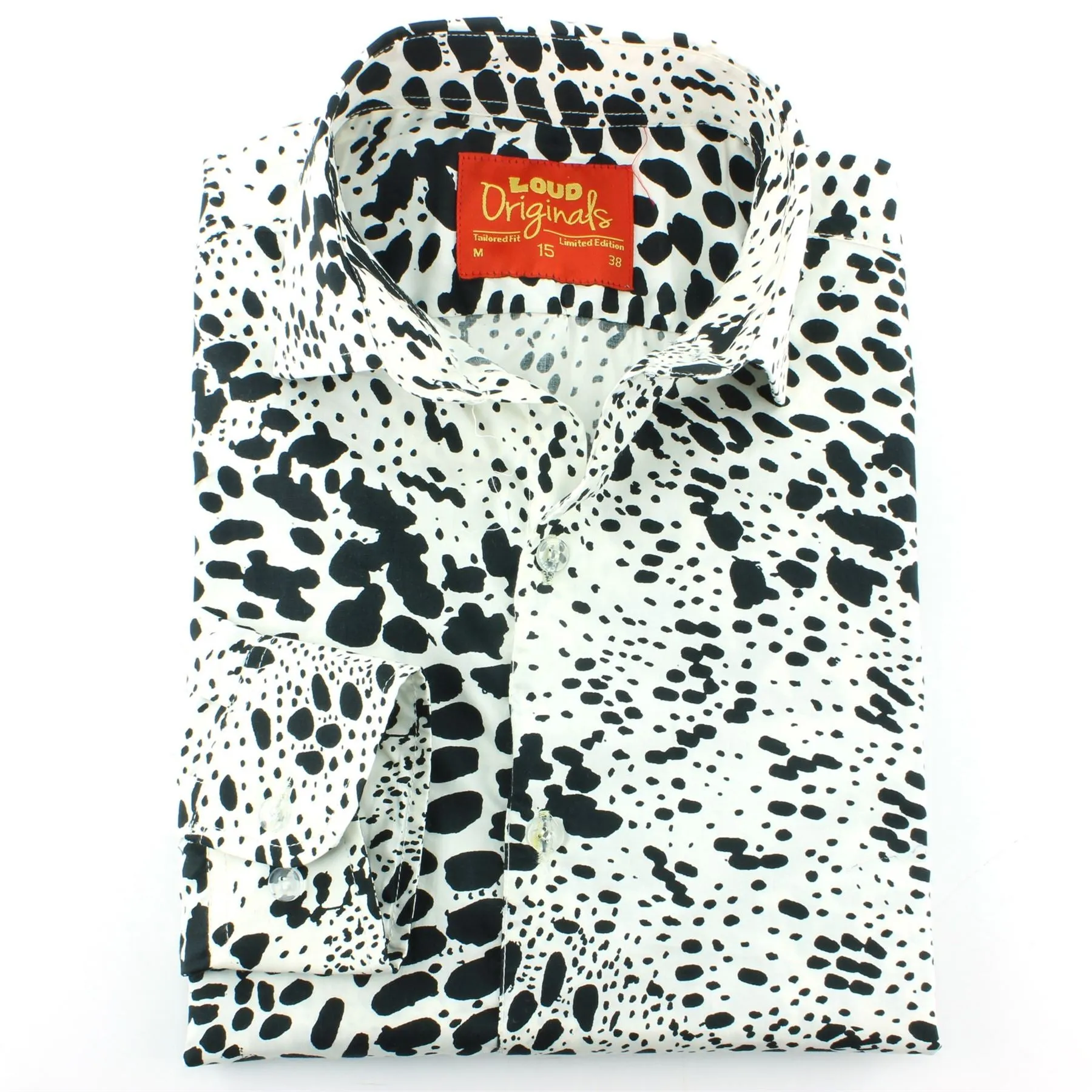 Tailored Fit Long Sleeve Shirt - Black Spots