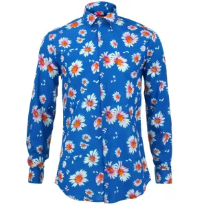Tailored Fit Long Sleeve Shirt - Sky Daisies