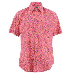 Tailored Fit Short Sleeve Shirt - Dotty Pink