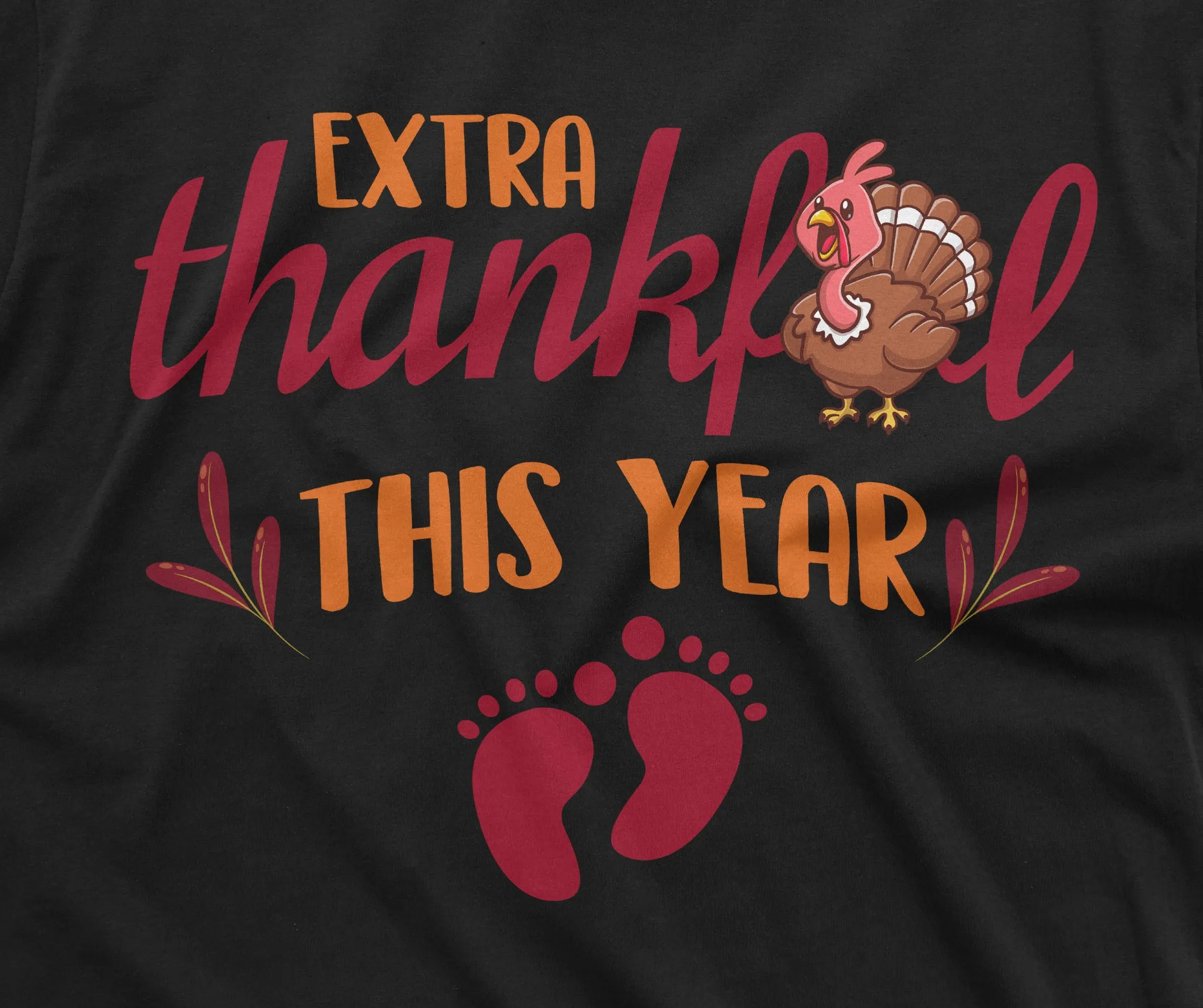 Thanksgiving Pregnancy Announcement Womens Unisex T-shirt turkey Dinner new baby Tee shirt
