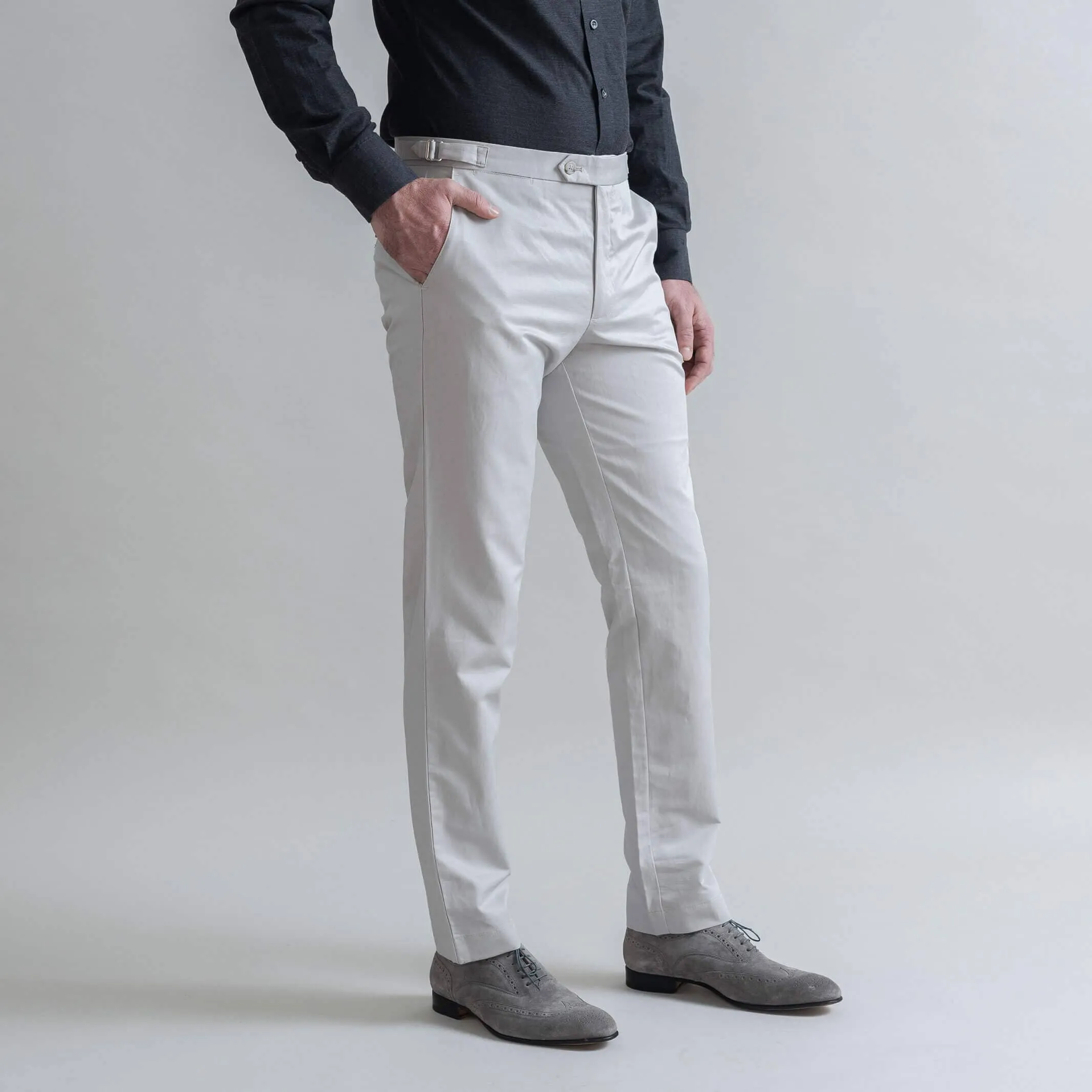The Light Grey All Season Richmond Dress Chino with Side Tabs Custom Pant