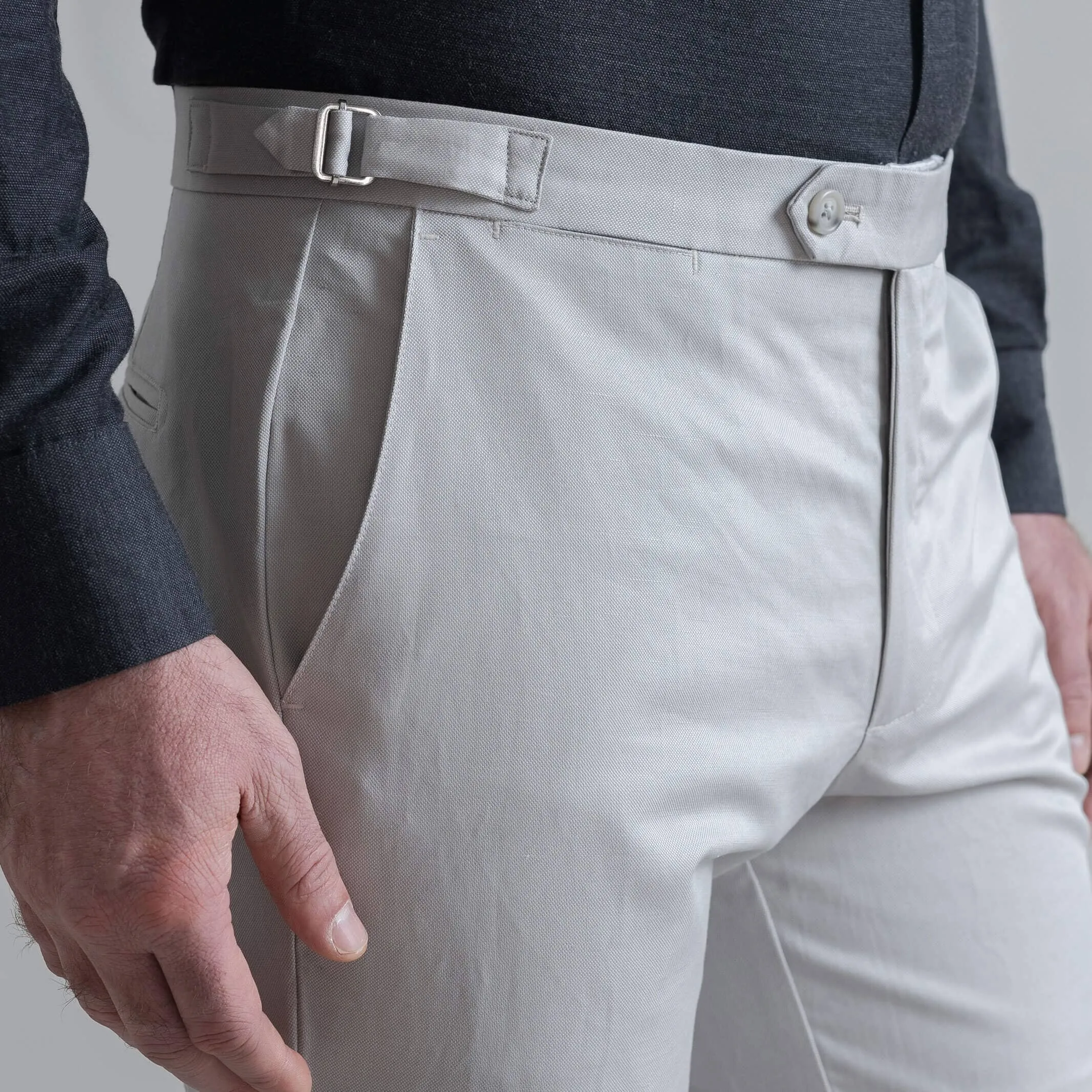 The Light Grey All Season Richmond Dress Chino with Side Tabs Custom Pant