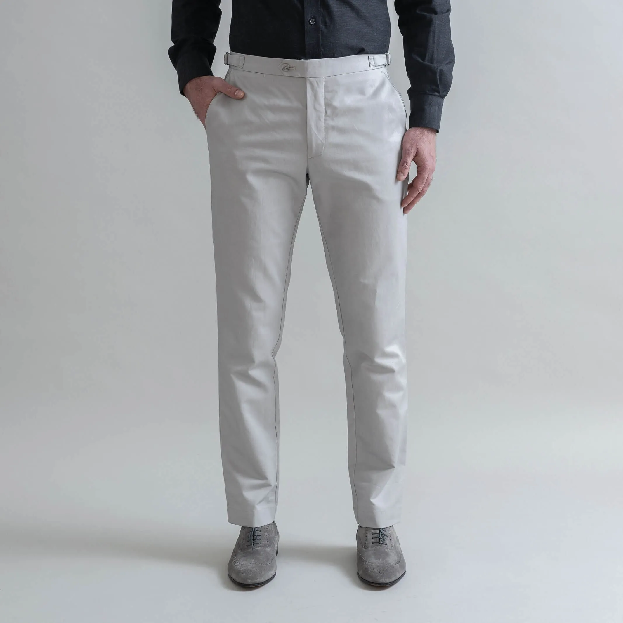 The Light Grey All Season Richmond Dress Chino with Side Tabs Custom Pant