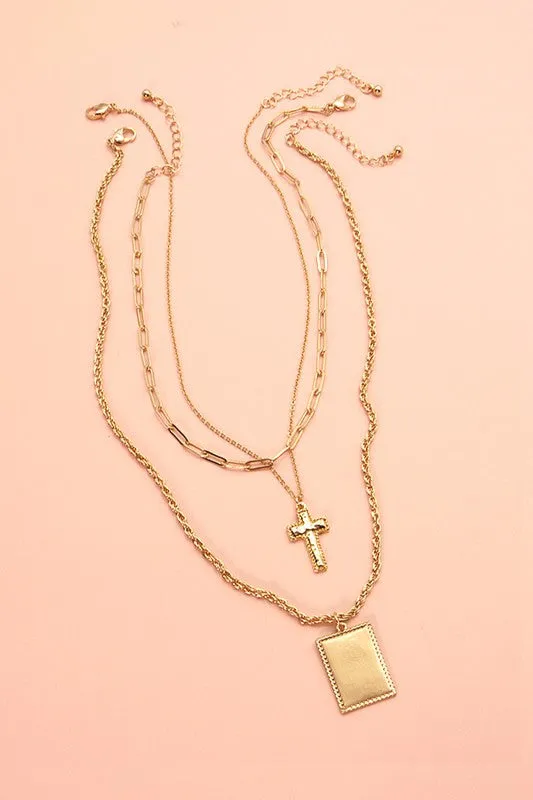 The Piper Boho Tag Cross Necklace