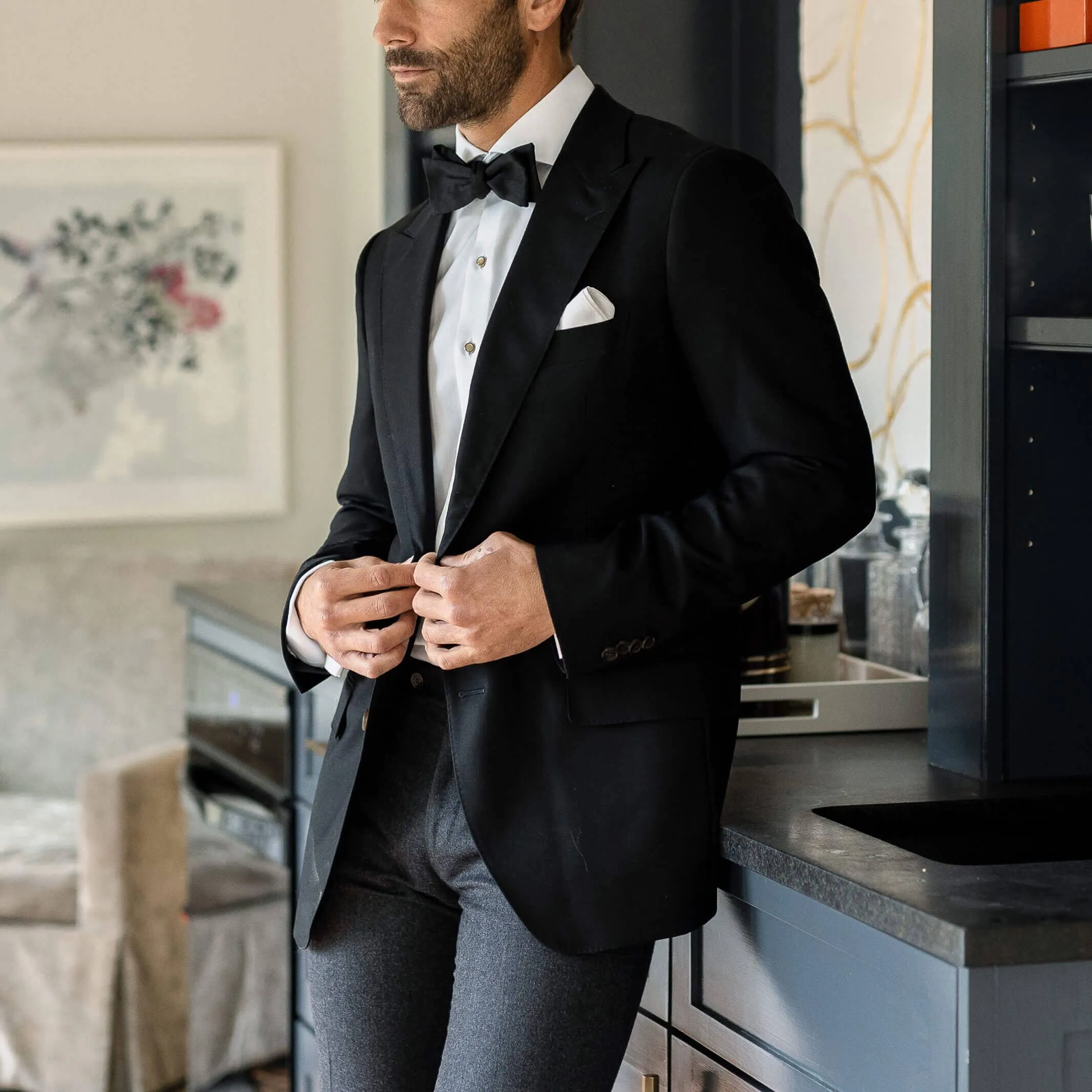 The White Sanders Tuxedo Non Iron Custom Shirt
