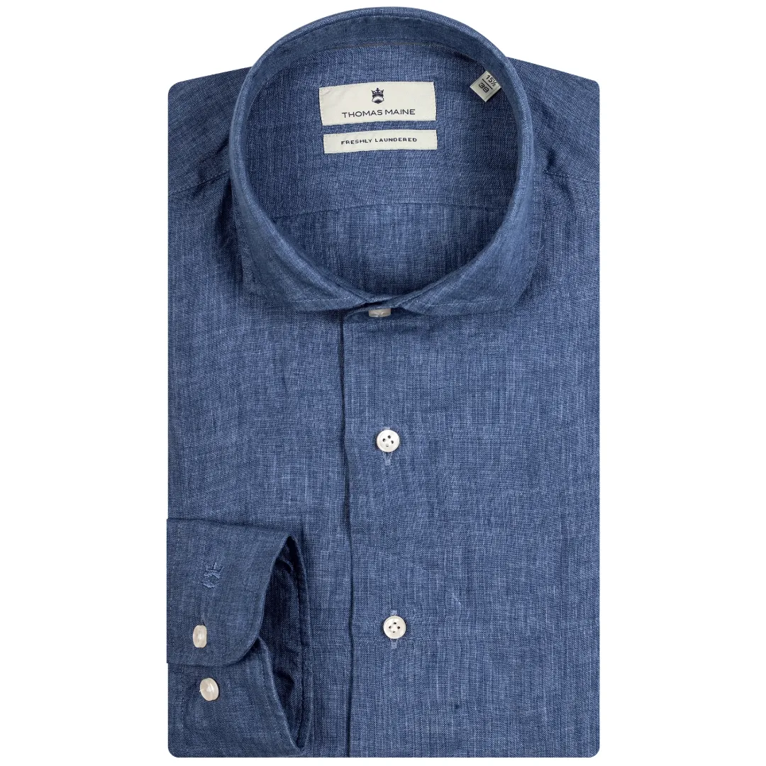 Thomas Maine Linen Shirt - Blue