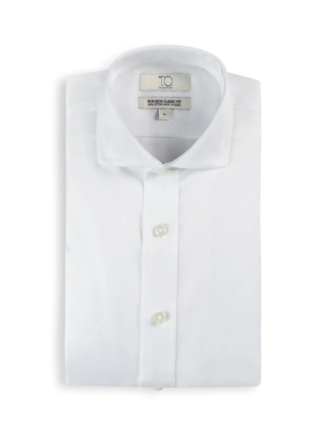 T.O. Collection Purple Label Boys 100% Non-Iron Cotton Dress Shirt - Long Sleeve