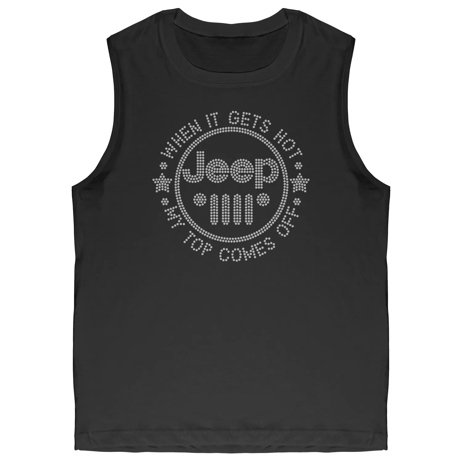 Topless Rhinestone Offroad Grill Tee Shirt Crew Neck, V Neck, Tank Top