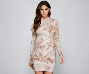 Totally Tie-Dye Stylish Mock Neck Dress