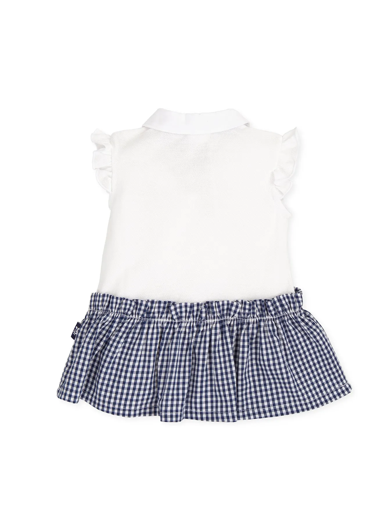 Tutto Piccolo Baby Girl White and Navy Checked Dress