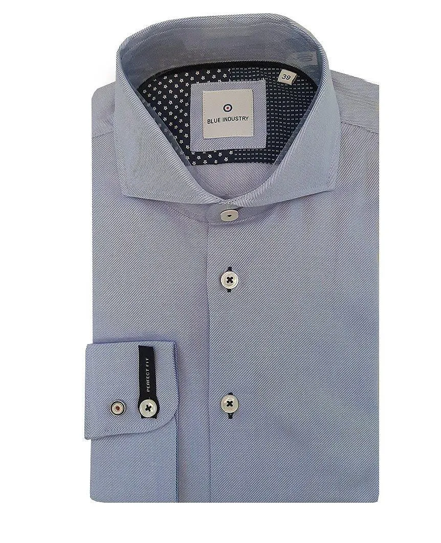 Twill Semi Spread Perfect Fit Shirts Blue