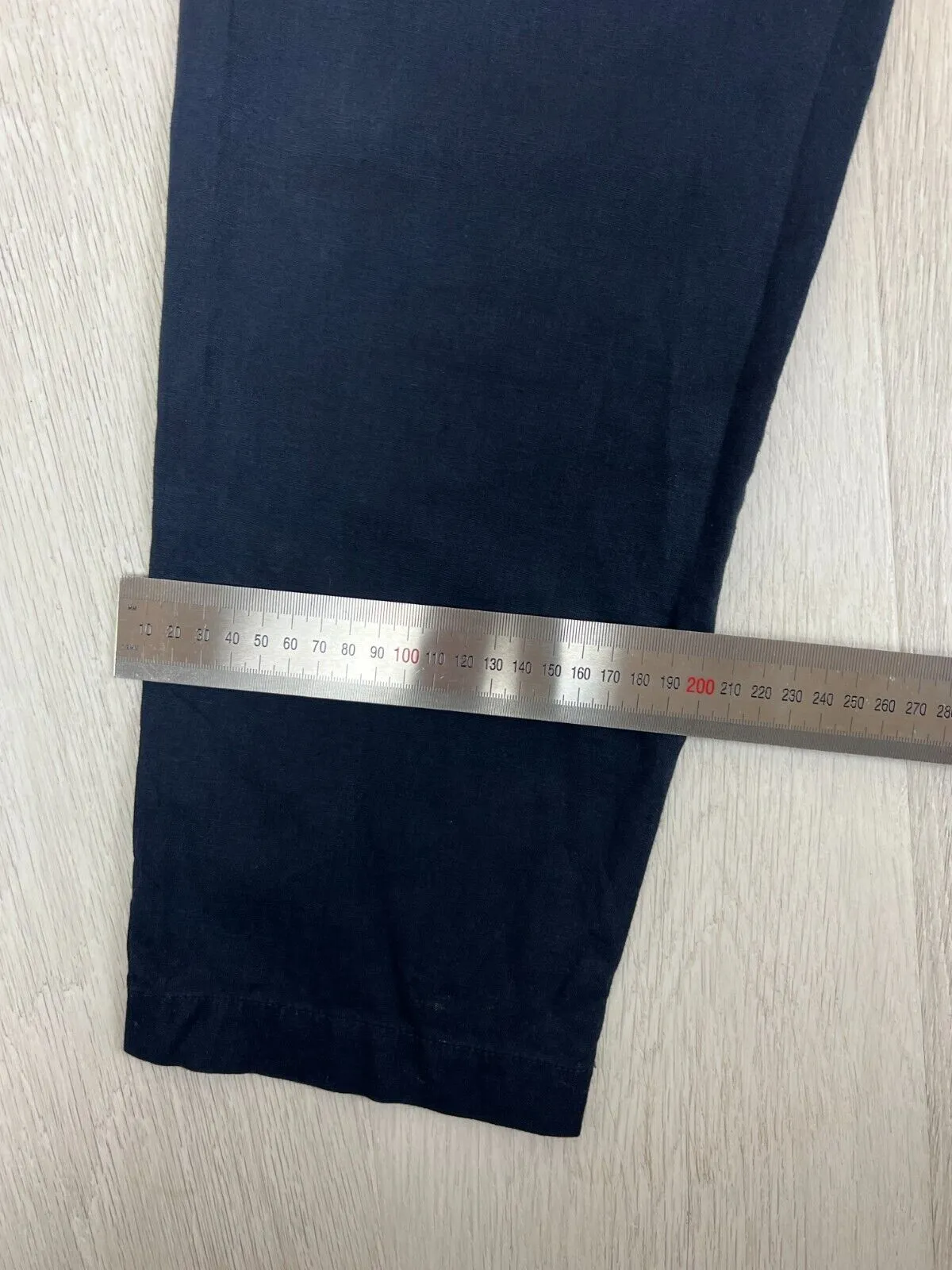 Uniqlo Womens Navy Blue Relaxed Linen Blend Chino Pants Size Small (26-27 inch)