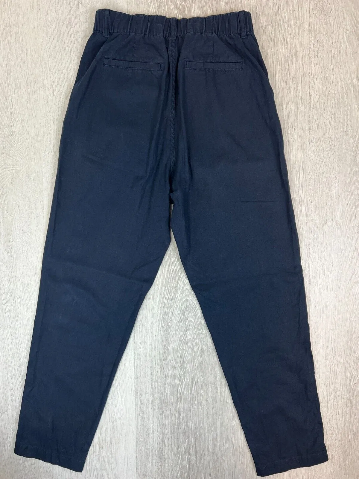 Uniqlo Womens Navy Blue Relaxed Linen Blend Chino Pants Size Small (26-27 inch)
