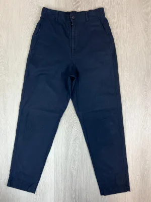 Uniqlo Womens Navy Blue Relaxed Linen Blend Chino Pants Size Small (26-27 inch)