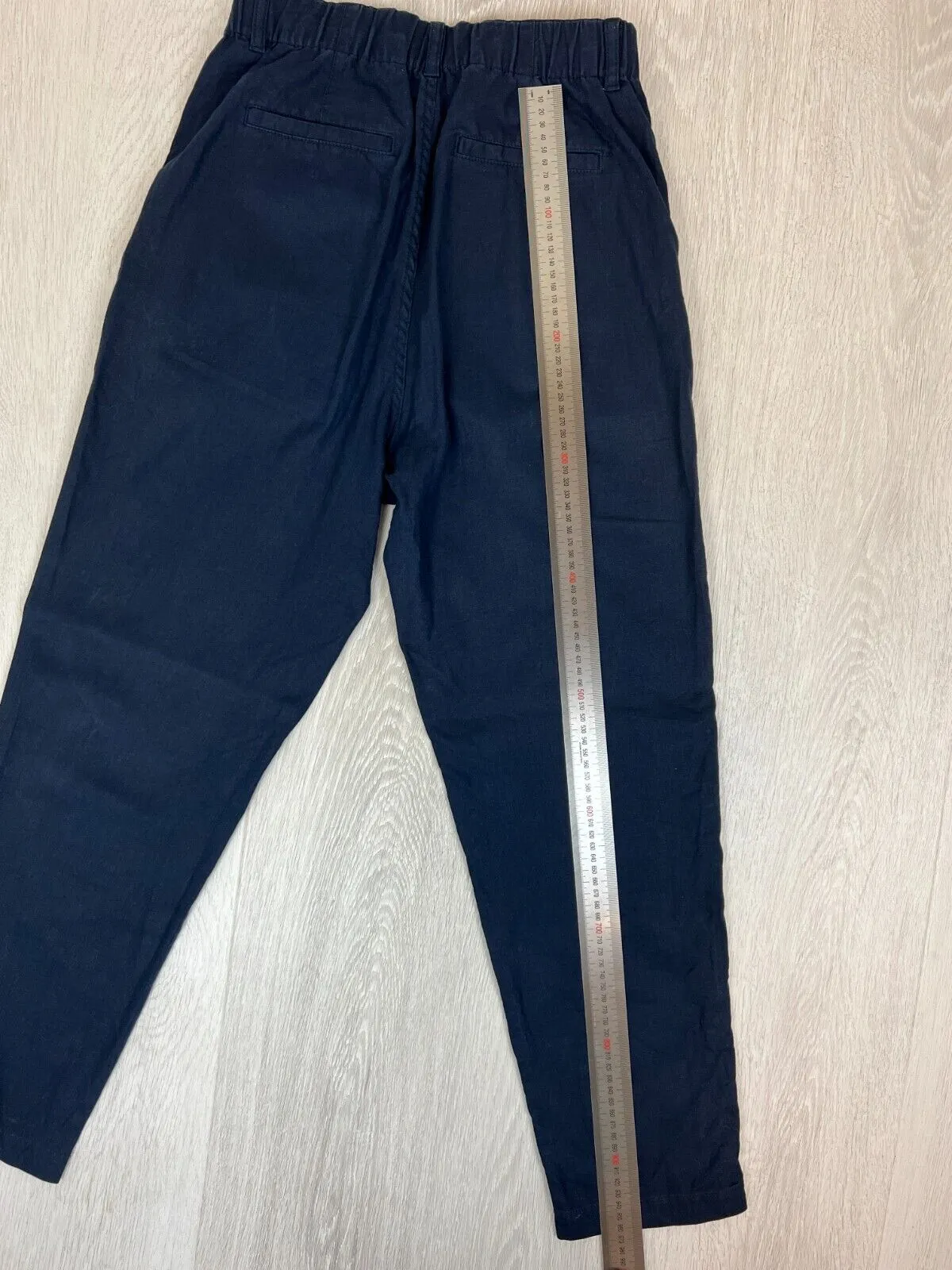 Uniqlo Womens Navy Blue Relaxed Linen Blend Chino Pants Size Small (26-27 inch)