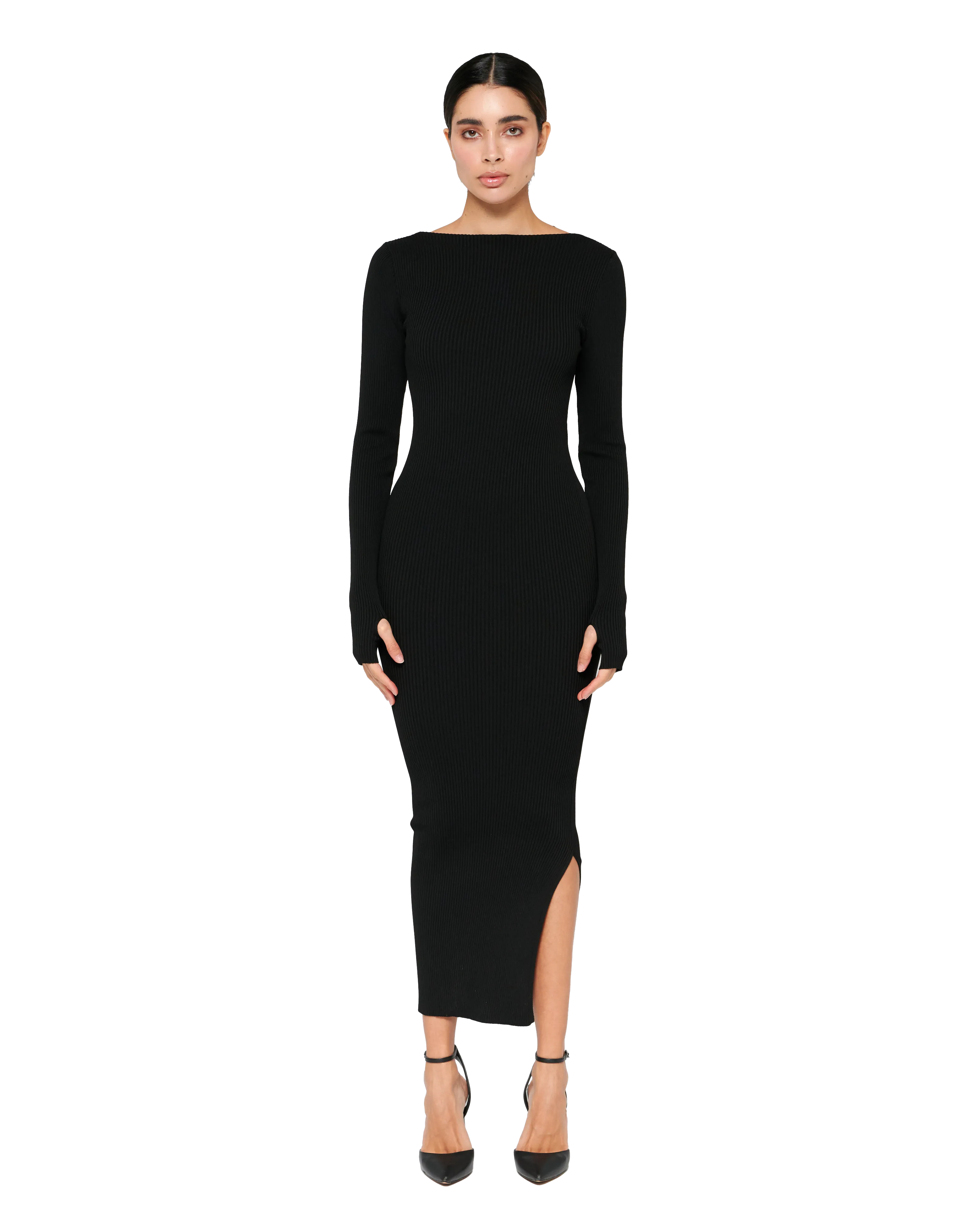 Venetian Elegance Dress - Midnight Noir
