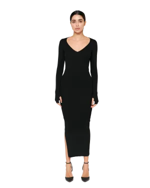 Venetian Elegance Dress - Midnight Noir