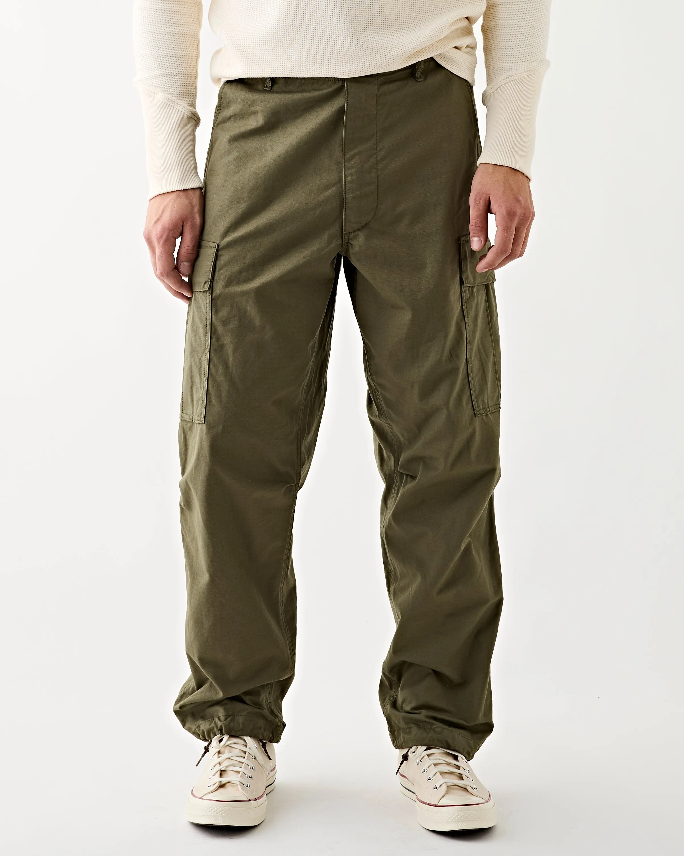 Vintage Fit 6 Pockets Cargo Pants Army Green