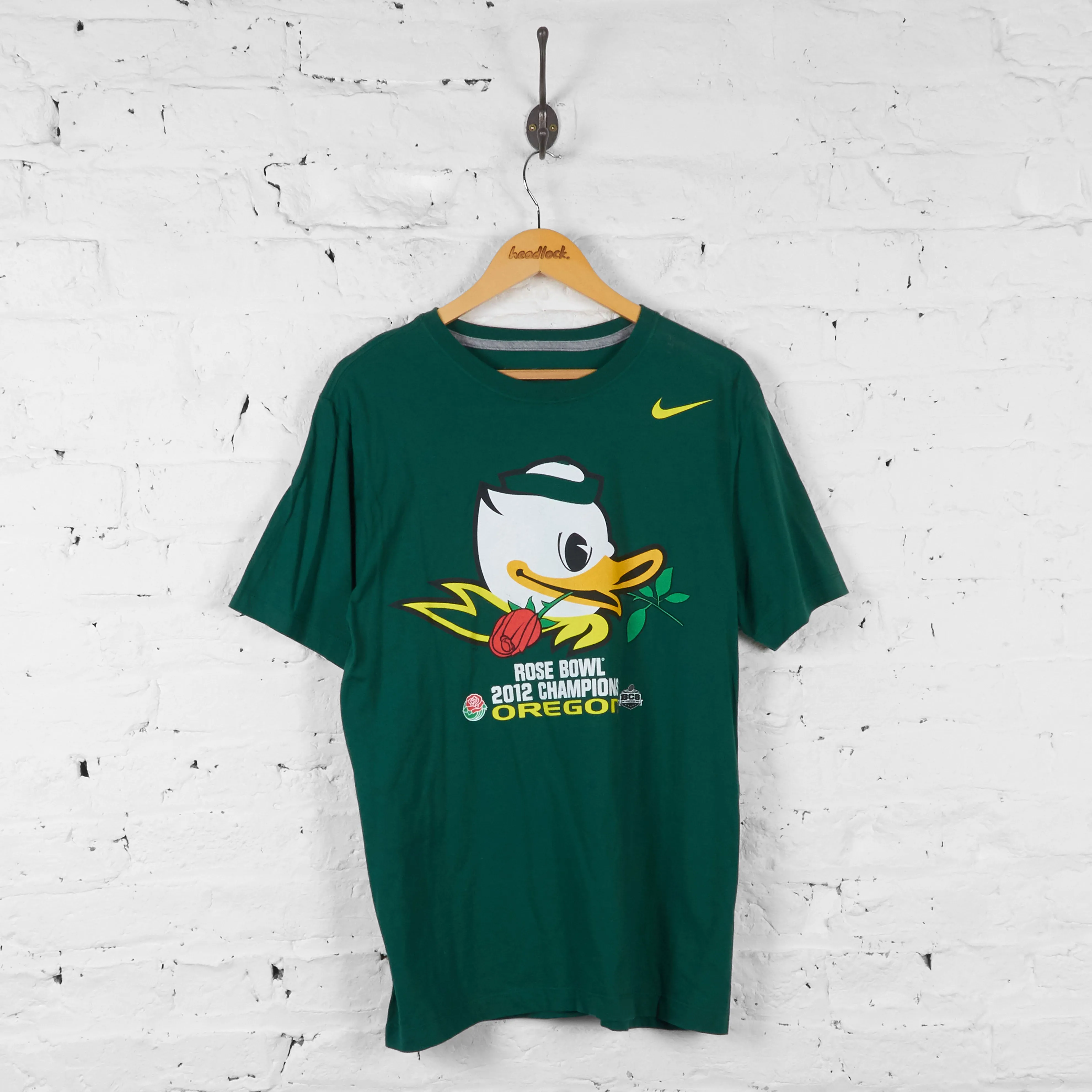 Vintage Rose Bowl Oregon 2012 Football Champion T-shirt - Green - M