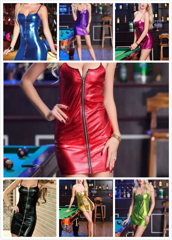 Vivid Zipper Bodycon Club Wear