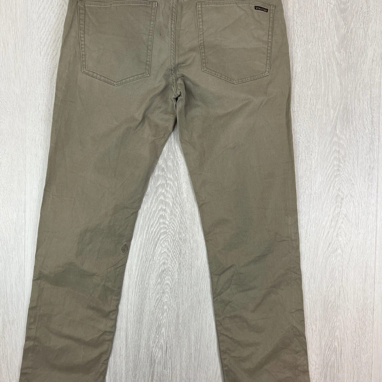 Volcom Solver Modern Straight Mens Brown Slim Chino Size 32