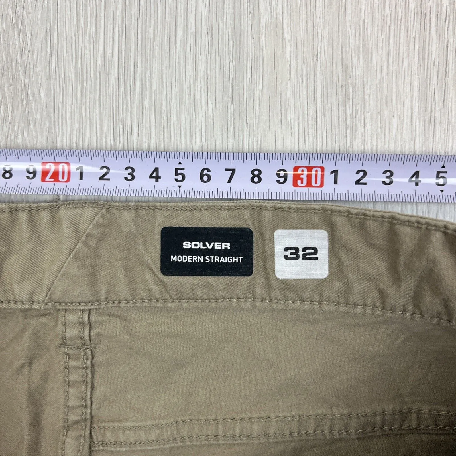 Volcom Solver Modern Straight Mens Brown Slim Chino Size 32