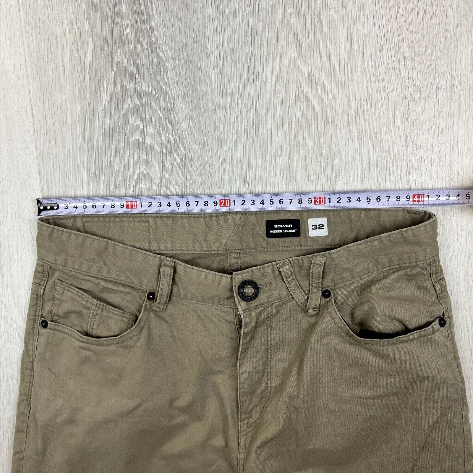 Volcom Solver Modern Straight Mens Brown Slim Chino Size 32