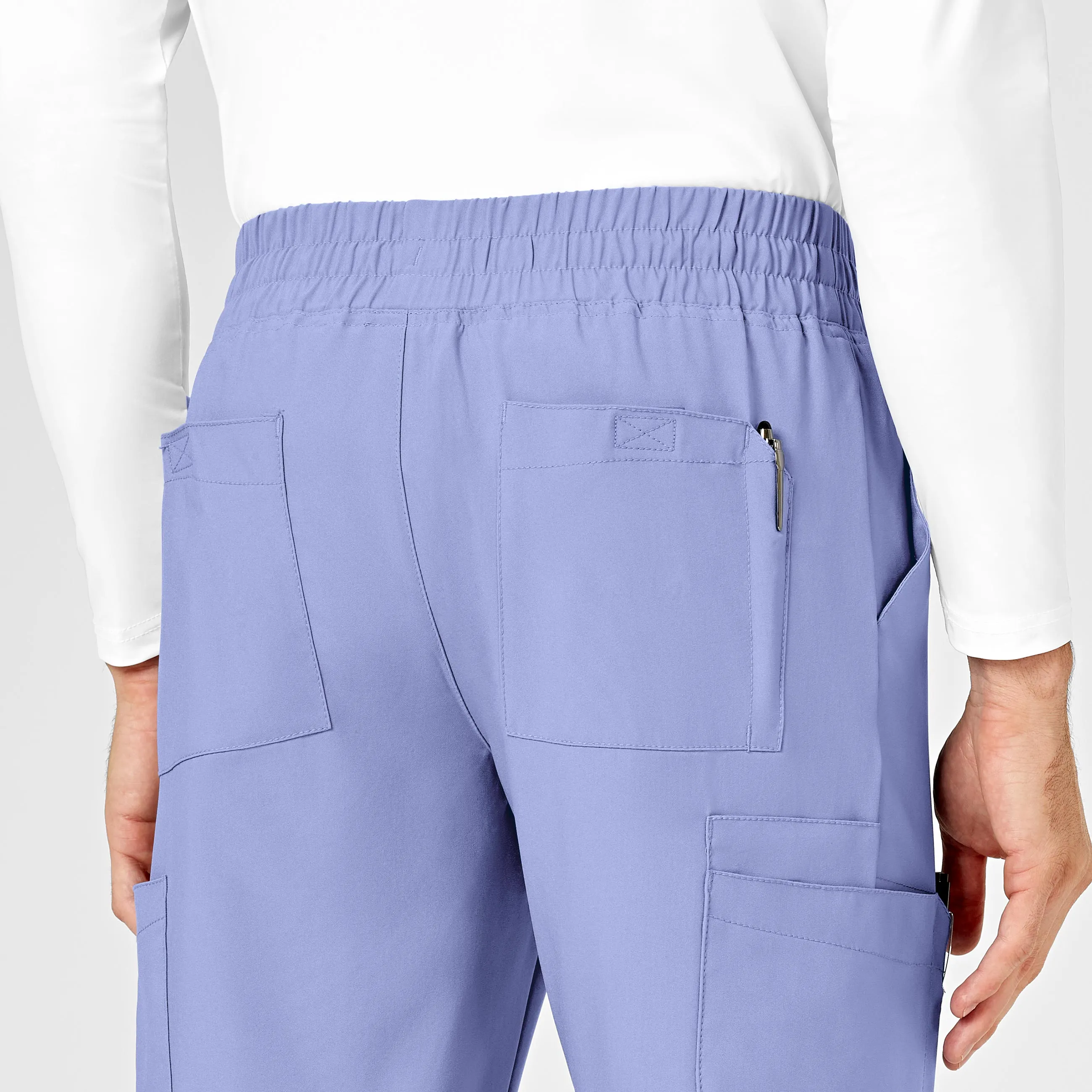 W123 5655 Men's Cargo Jogger Scrub Pants Ceil Blue