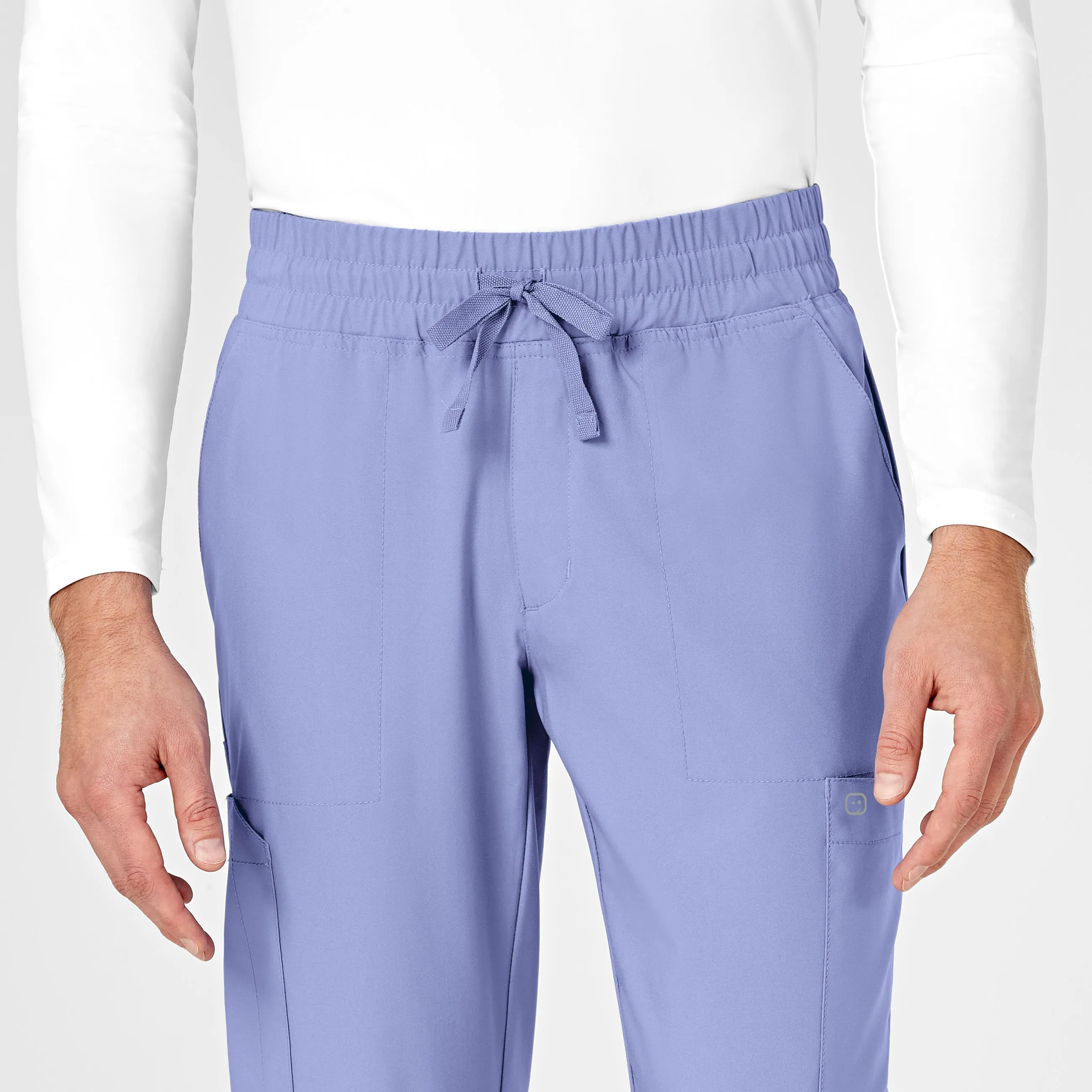 W123 5655 Men's Cargo Jogger Scrub Pants Ceil Blue