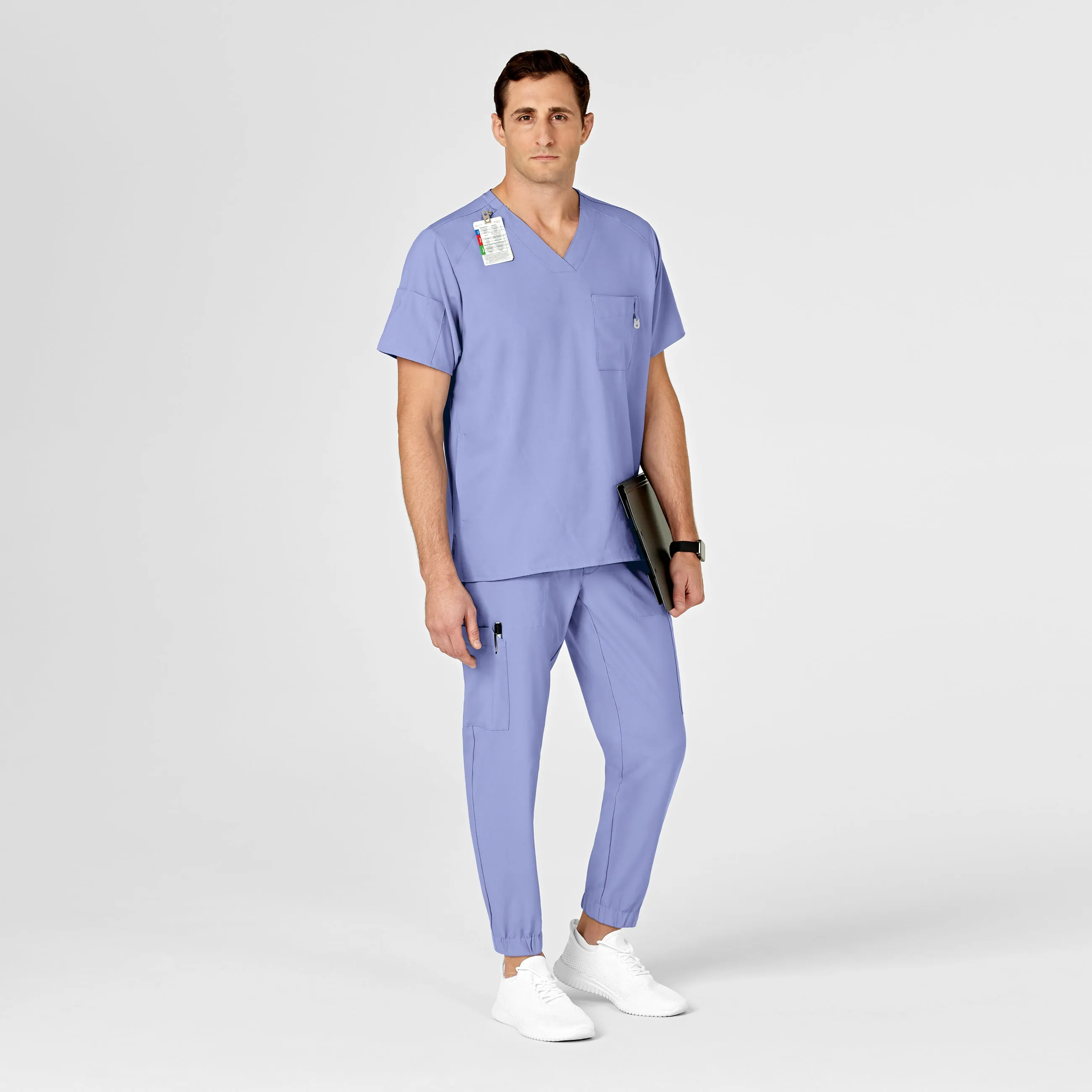 W123 5655 Men's Cargo Jogger Scrub Pants Ceil Blue