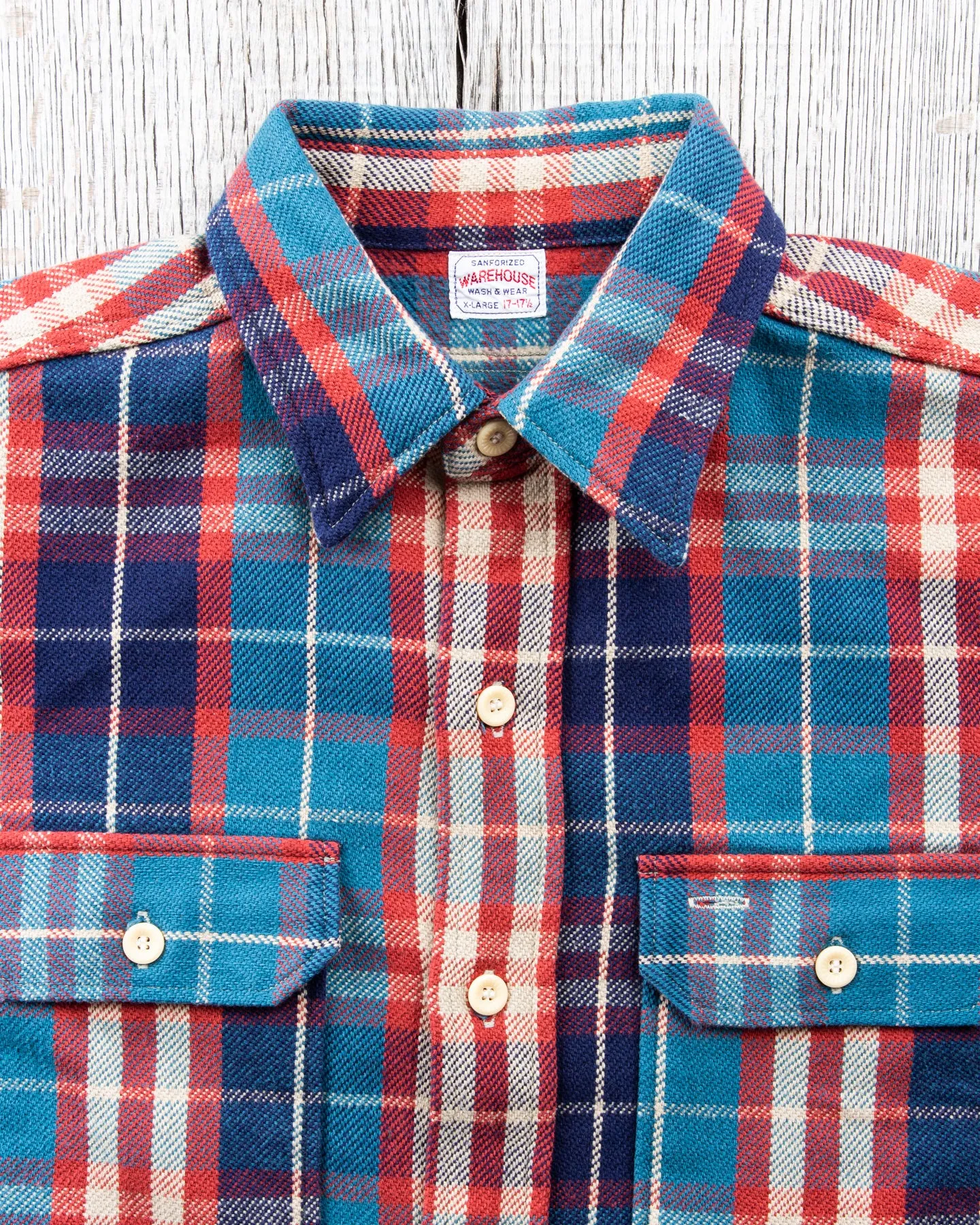 Warehouse & Co Lot 3104 Heavy Flannel Shirt Blue