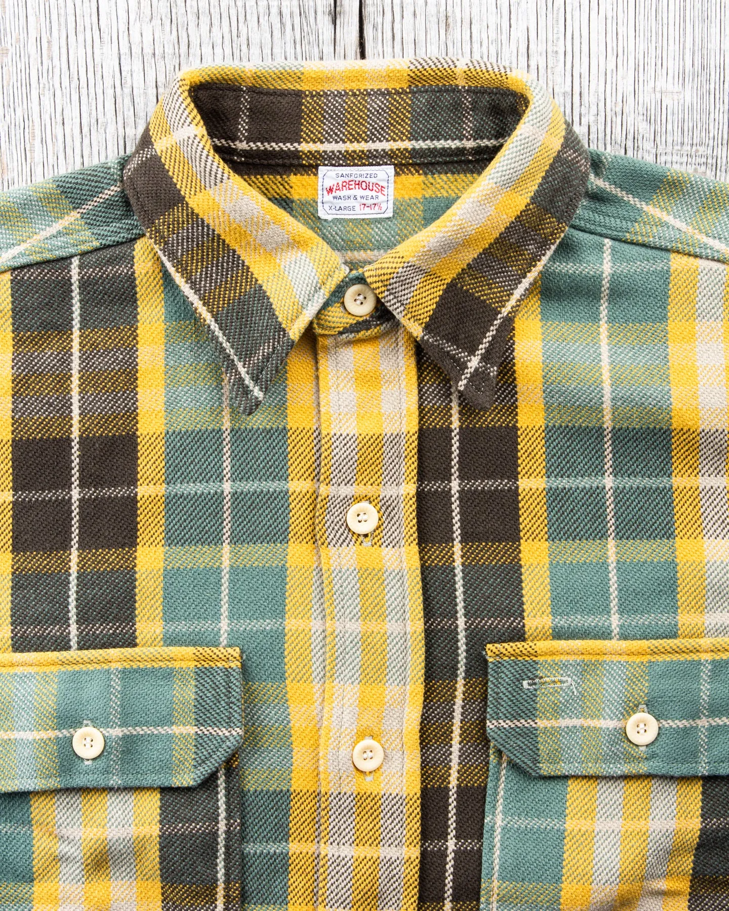 Warehouse & Co Lot 3104 Heavy Flannel Shirt Green