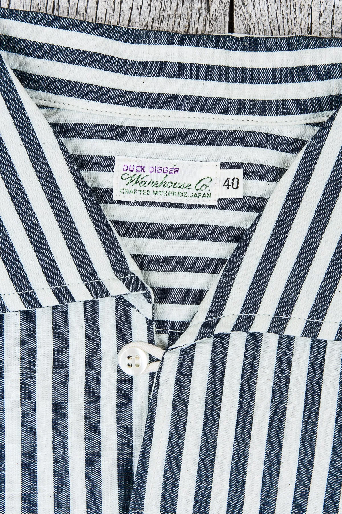 Warehouse & Co Short Sleeved Striped Open Collar Shirt