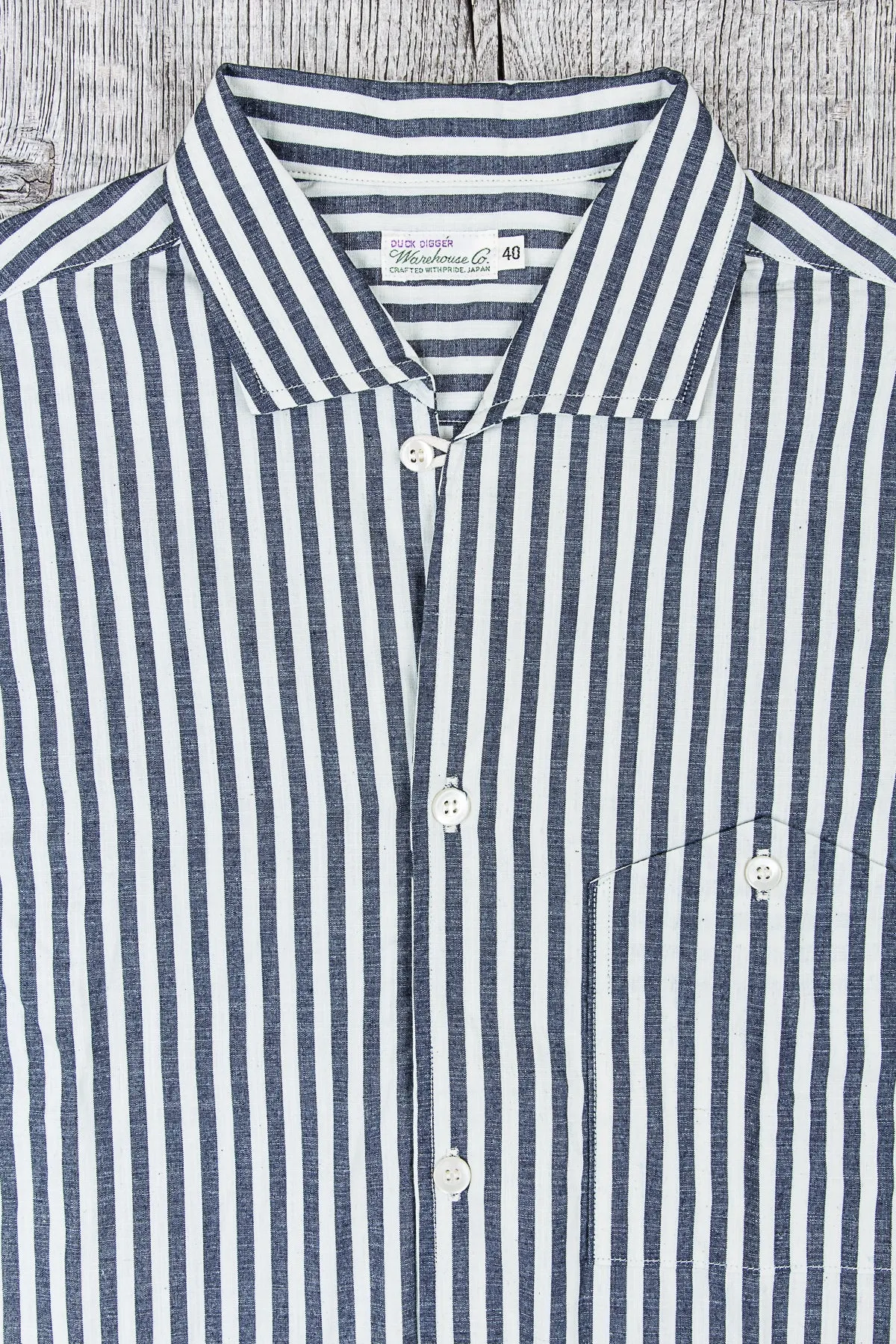 Warehouse & Co Short Sleeved Striped Open Collar Shirt