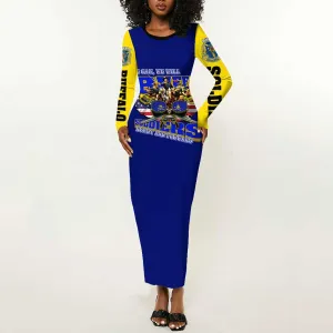 We Can We Will Buffalo Soldiers Long Sleeve Bodycon Dress Us Army Ready and Forward DT02