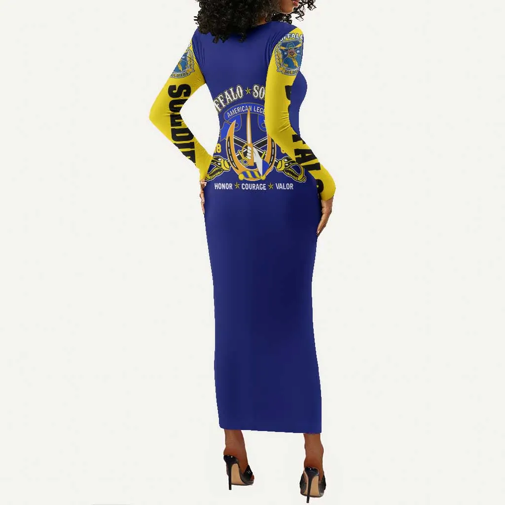 We Can We Will Buffalo Soldiers Long Sleeve Bodycon Dress Us Army Ready and Forward DT02
