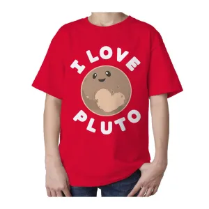 Weird Science I Love Pluto Official Kid's T-shirt (Red)