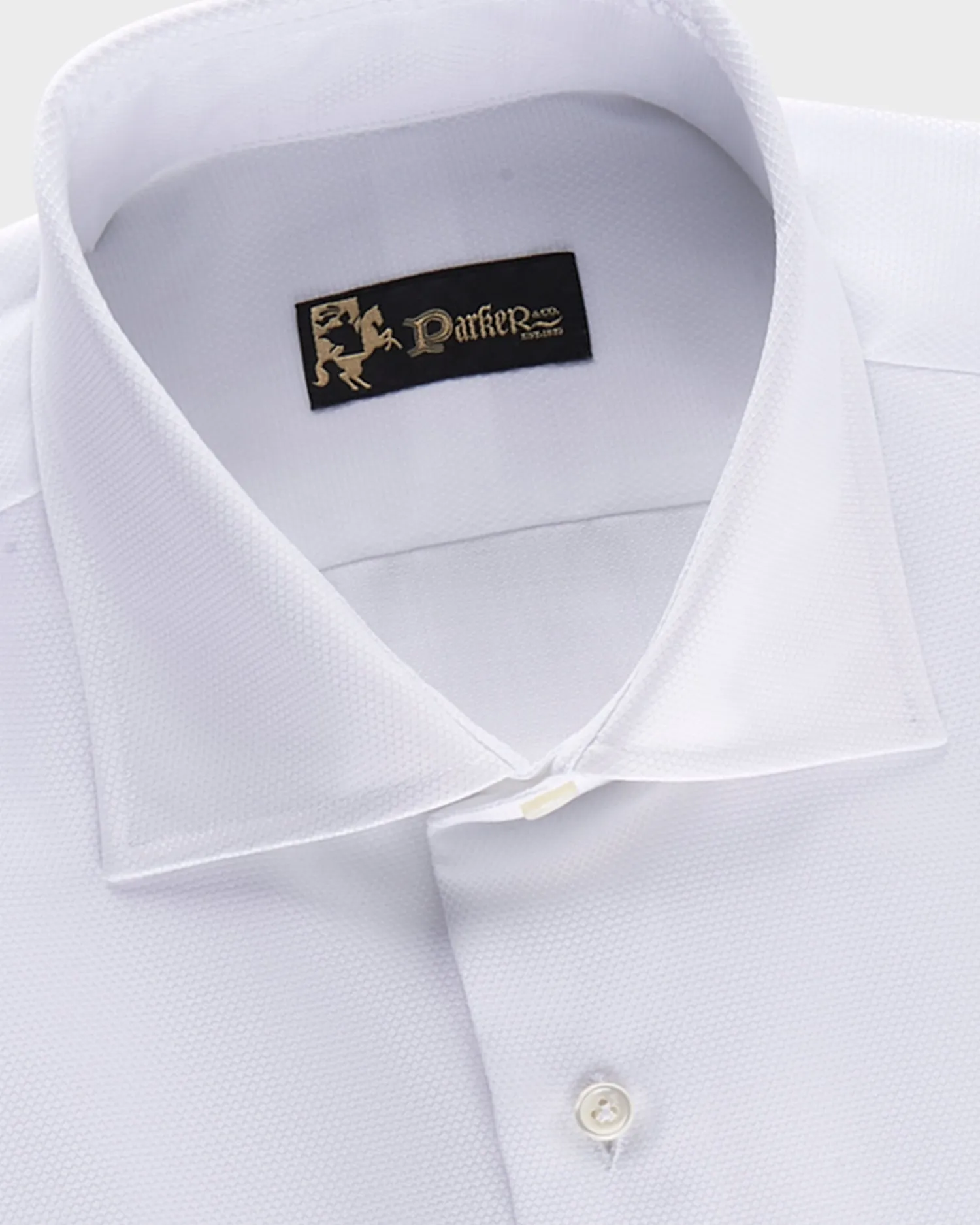 White Micropattern Tailored Cotton Shirt